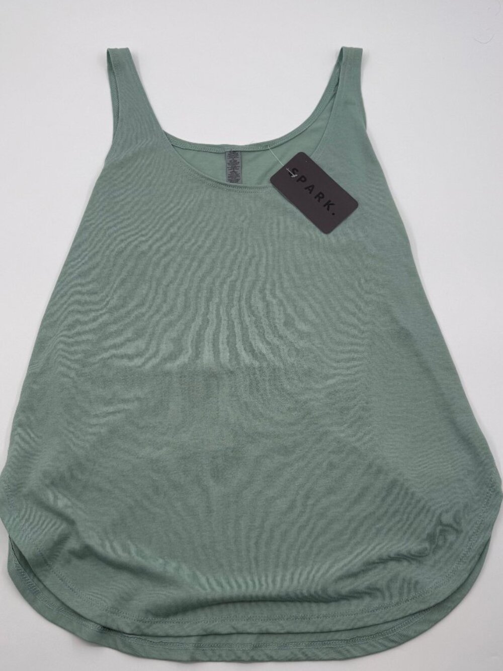 NWT SPARK Tank Top Womens M Green Athletic Sleeveless Workout Yoga Basic